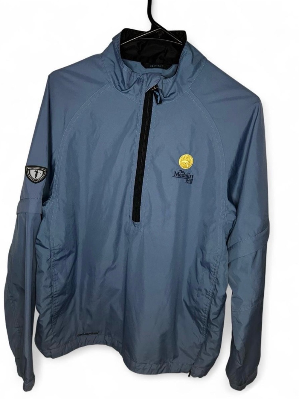 Sun Mountain Medalist Golf Club Hobe Sound Quarter Zip Windbreaker Jacket Blue M